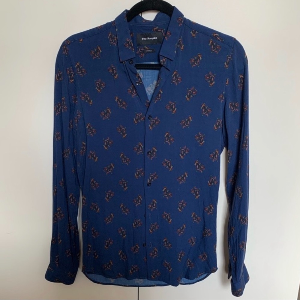The Kooples button down dragon print shirt
